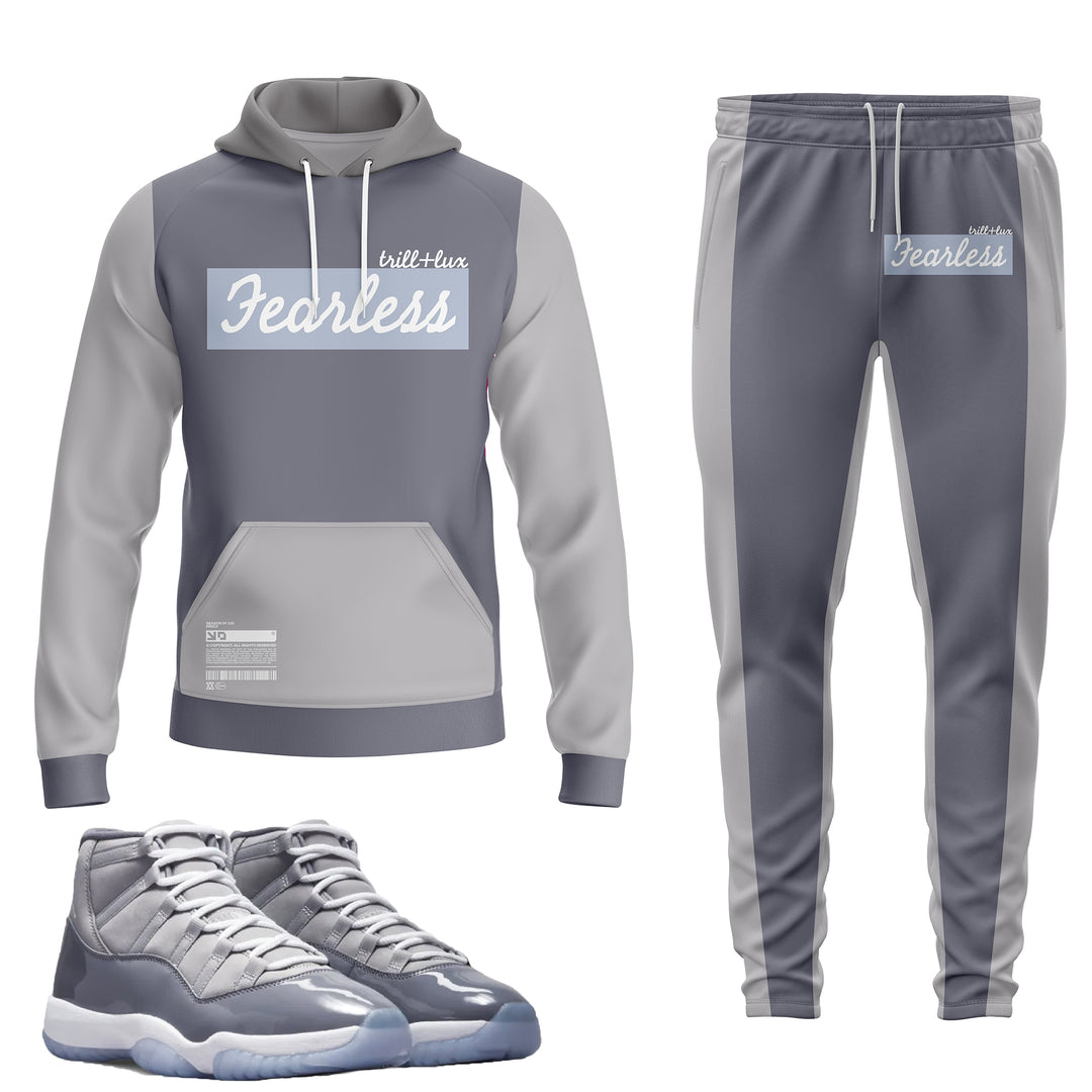 Fearless | Jordan 11 Cool Grey Inspired Jogger and Hoodie Suit | Retro
