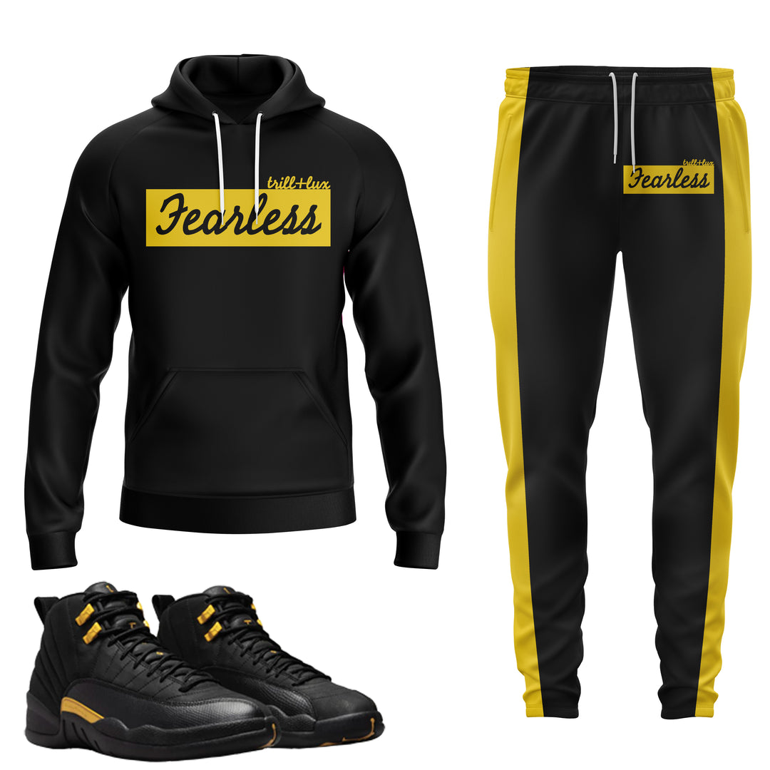 Fearless | Air Jordan 12 Black Taxi Hoodie & Jogger Set