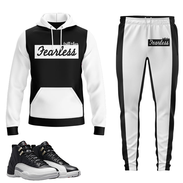 Fearless | Jordan 12 playoff flight Inspired Jogger and Hoodie Suit | Retro