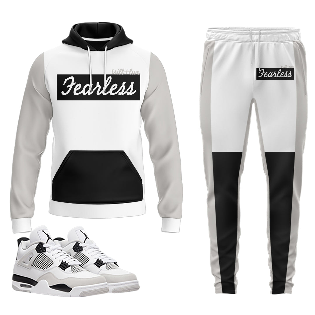 Fearless | Jordan 4 Military Black Inspired Jogger and Hoodie Suit | Retro