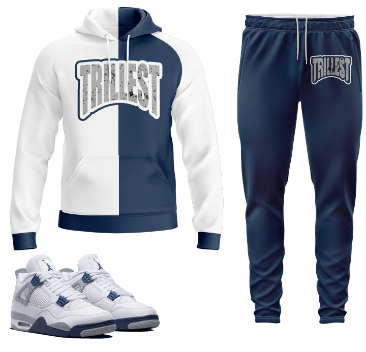 Trillest | Air Jordan 4 Midnight Navy Inspired Jogger and Hoodie Suit |