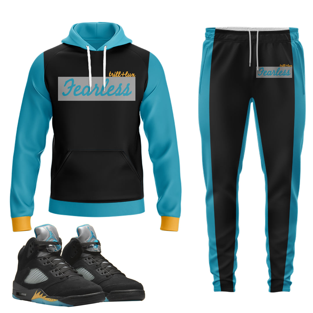 Fearless | Air Jordan 5 Aqua Hoodie & Jogger Set