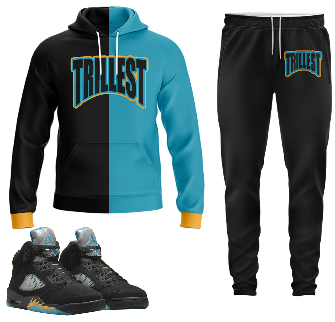Trillest | Air Jordan 5 Aqua Hoodie & Jogger Set