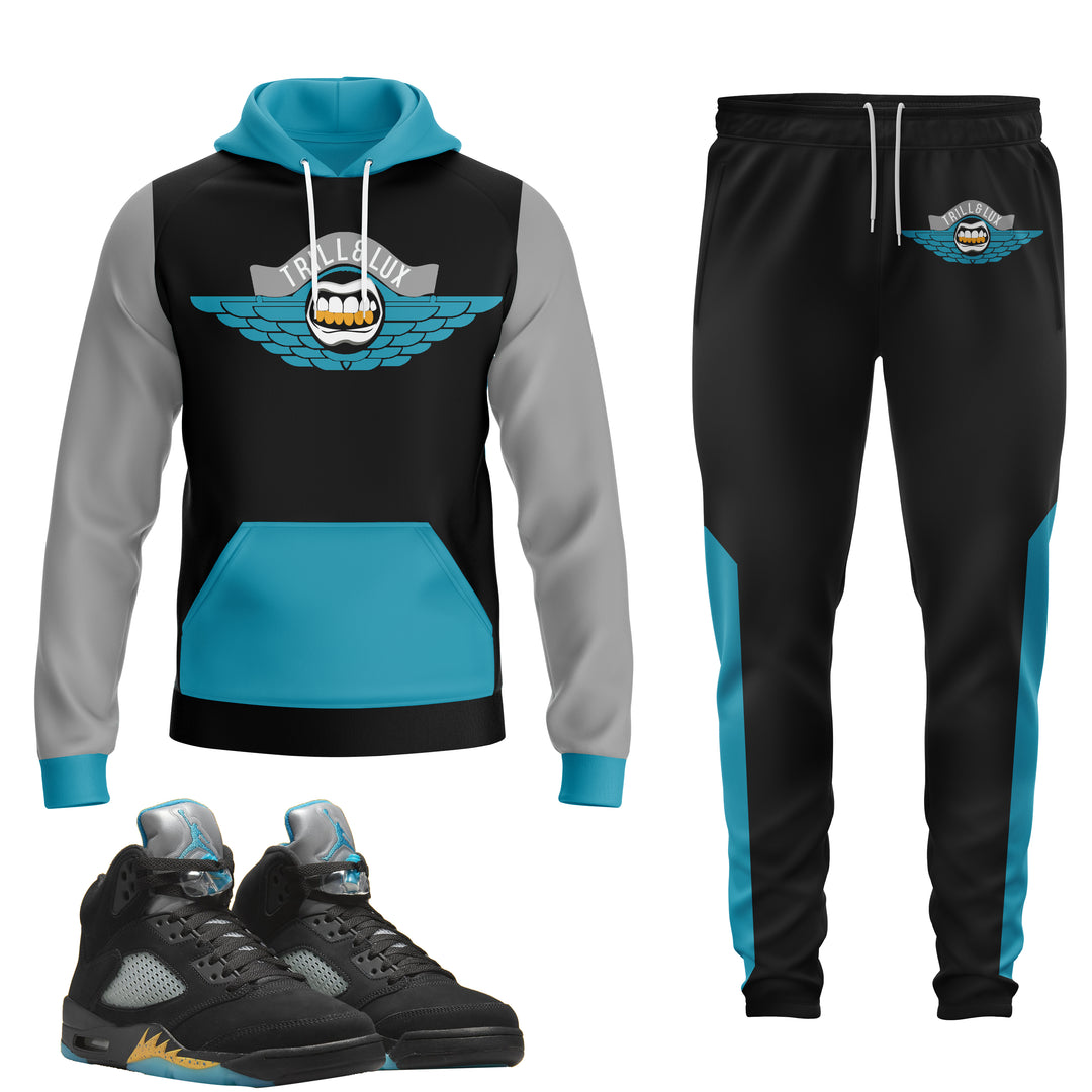 Flight | Air Jordan 5 Aqua Hoodie & Jogger Set