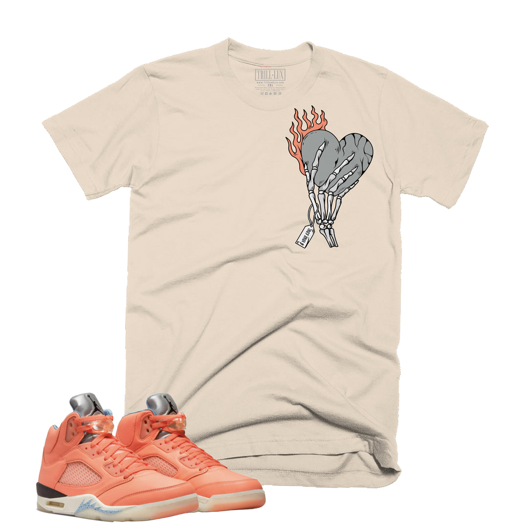 Heart On Fire Tee | Retro Air Jordan 5 Crimson Bliss T-shirt