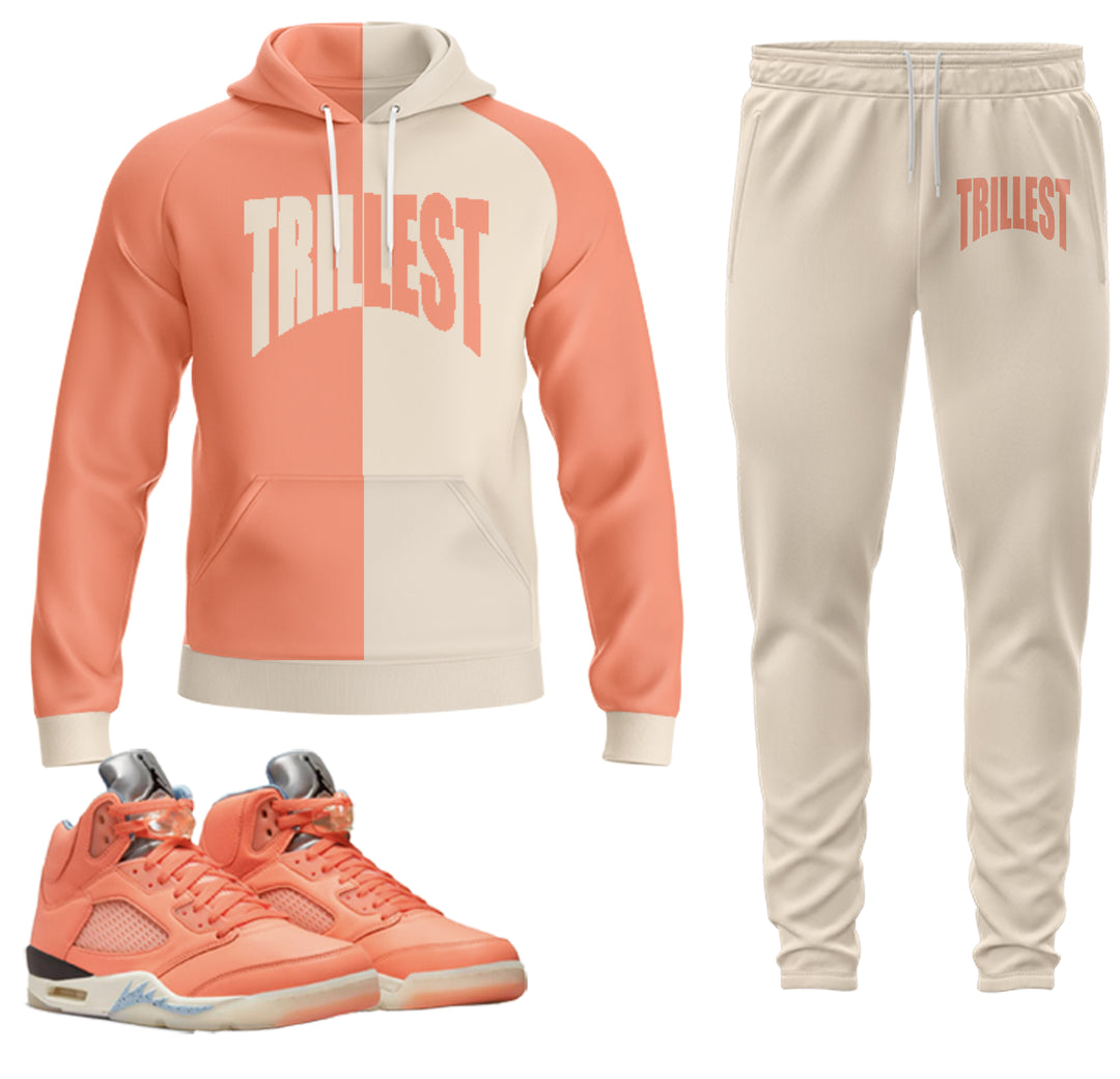 Trillest | Air Jordan 5 Crimson Bliss Hoodie & Jogger Set