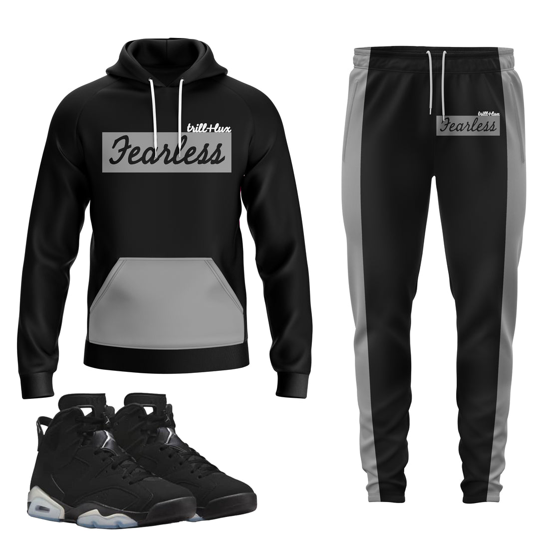 Fearless | Jordan 6 Metallic Silver Inspired Jogger and Hoodie Suit