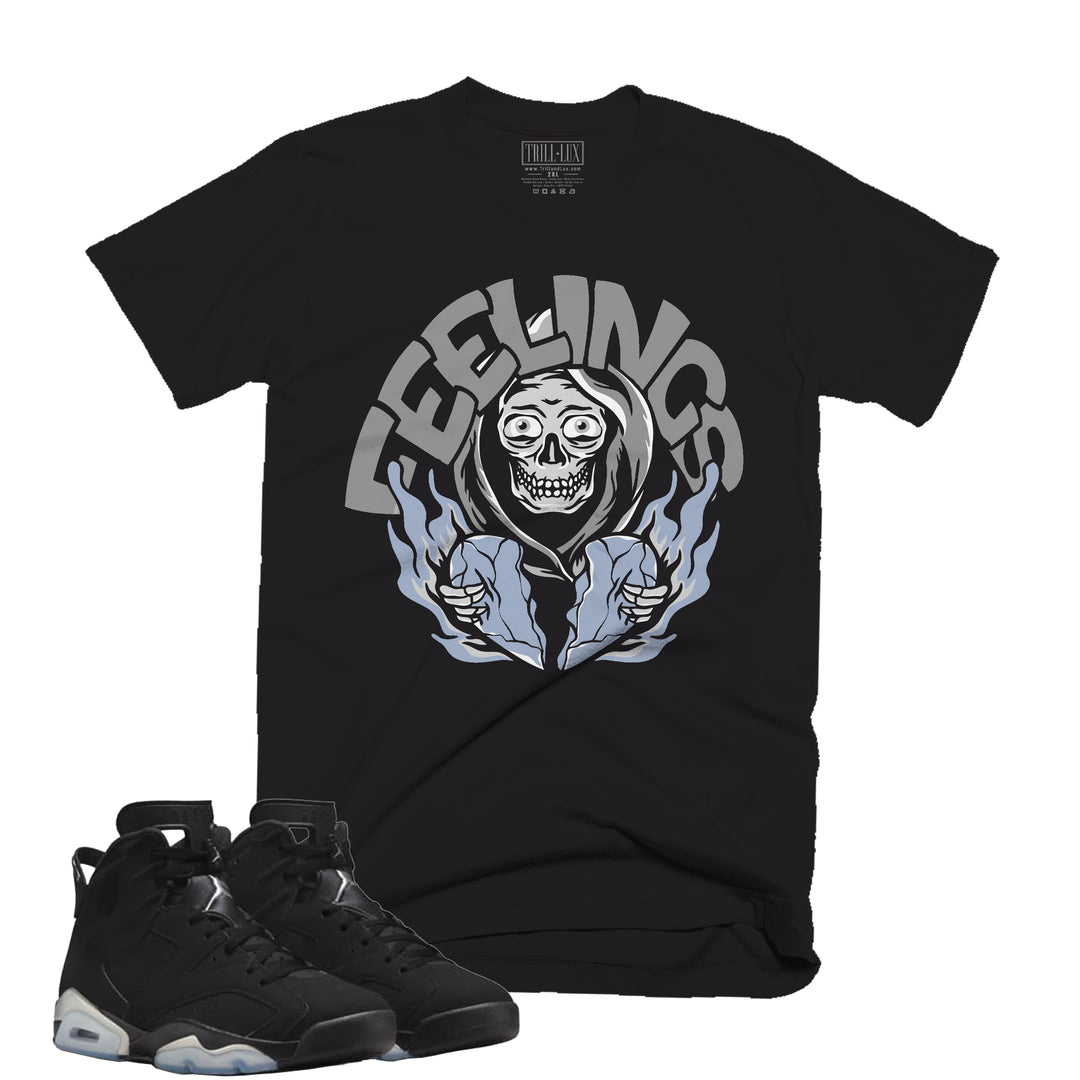 Death Feelings Tee | Retro Air Jordan 6 Metallic Silver T-shirt