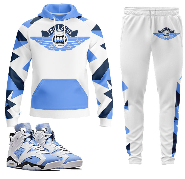 Flight | Jordan 6 UNC Inspired Jogger and Hoodie Suit | Retro Jordan 6