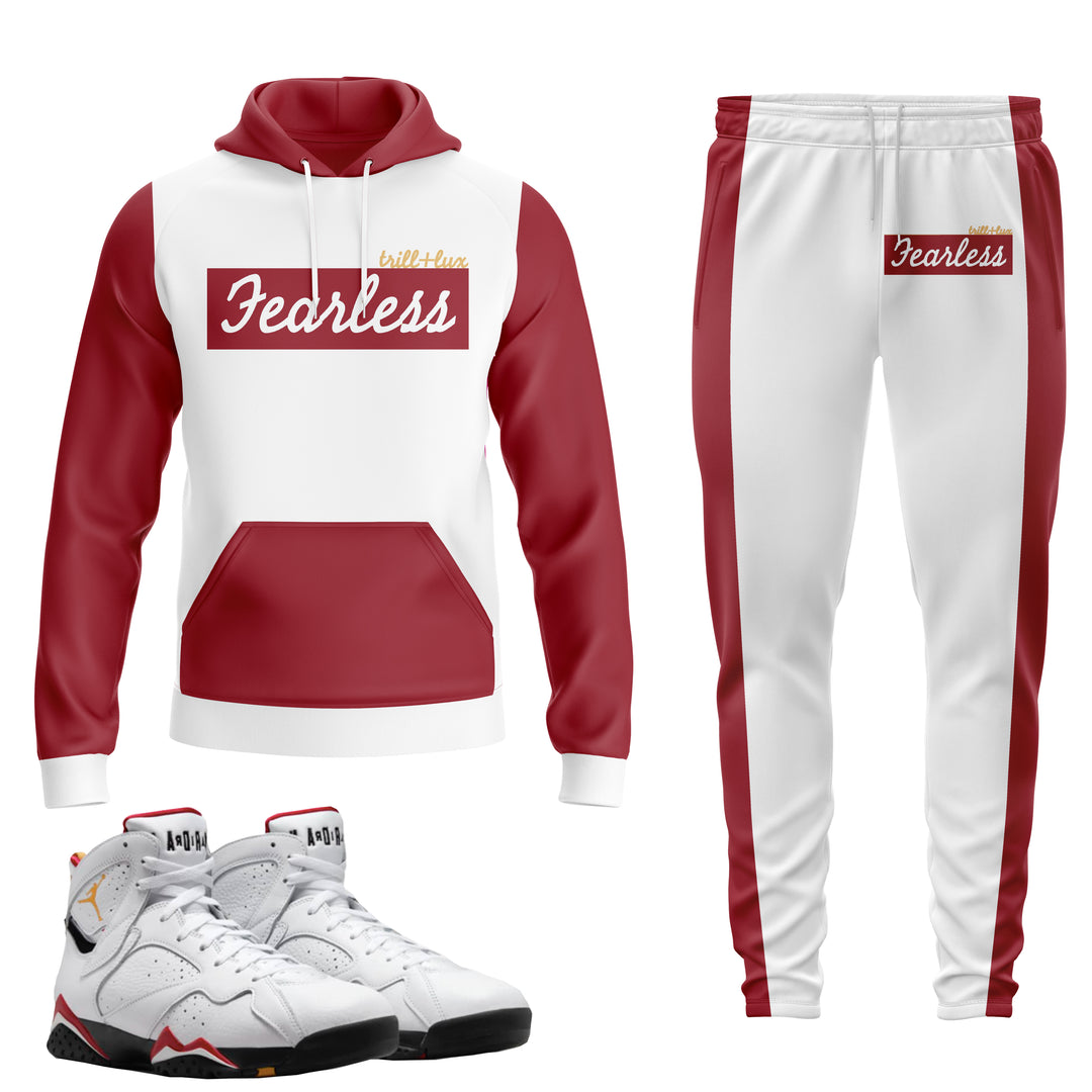 Fearless | Air Jordan 7 Cardinal Hoodie & Jogger Set