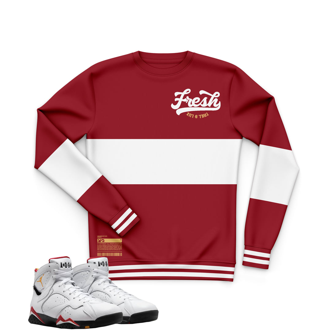 Fresh Sweatshirt | Air Jordan 7 Cardinal Inspired Sweater