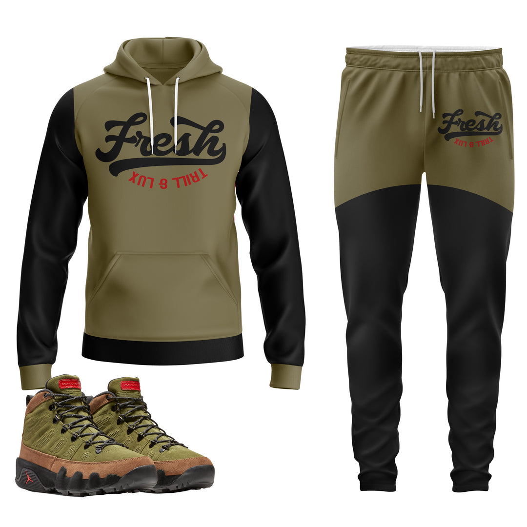 Fresh | Jordan 9 Boot NRG Inspired Jogger and Hoodie Suit | Retro
