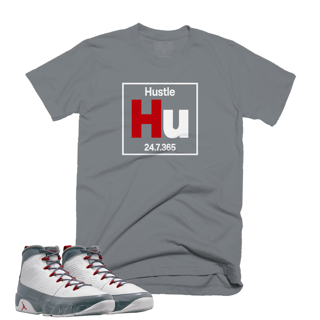 Hustle Element Tee | Retro Air Jordan 9 Fire Red Colorblock T-shirt