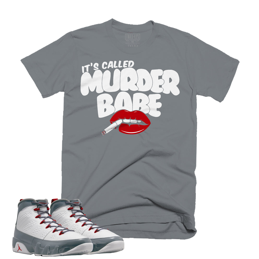 It's Murder Babe Tee | Retro Air Jordan 9 Fire Red Colorblock T-shirt