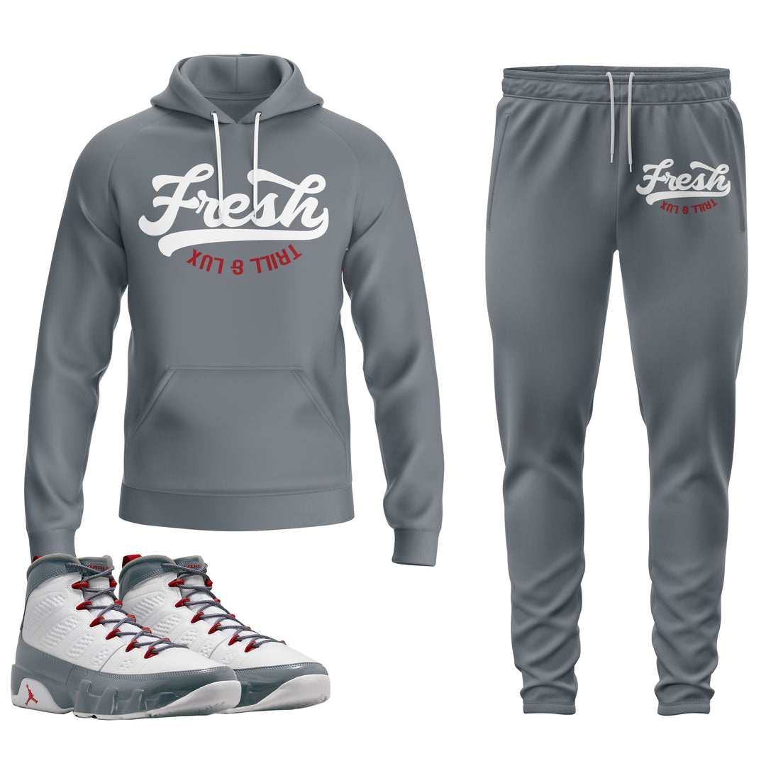 Fresh | Air Jordan 9 Fire Red Hoodie & Jogger Set