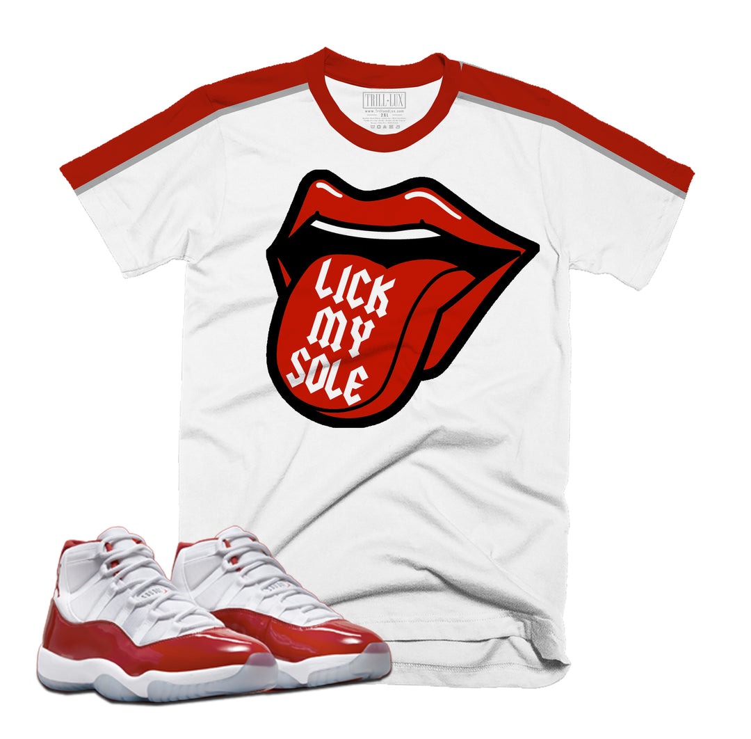 Lick My Sole Tee | Retro Air Jordan 11 Cherry Red T-shirt