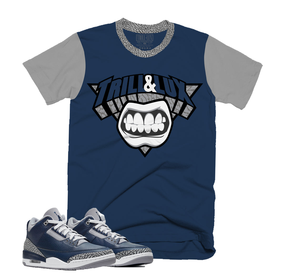 Trill Logo Tee | Retro Jordan 3 Midnight Navy T-shirt |