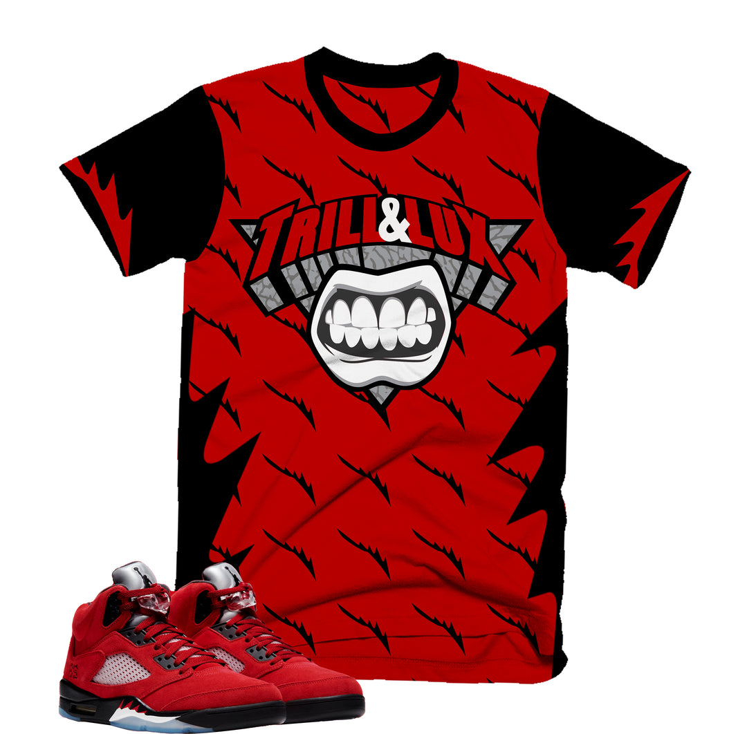 Trill Logo Tee | Retro Air Jordan 5 Toro Bravo Colorblock T-shirt