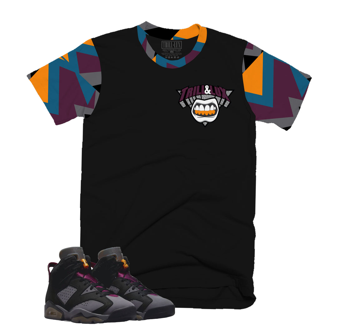 Trill Grill Tee | Retro Air Jordan 6 Bordeaux Colorblock T-shirt
