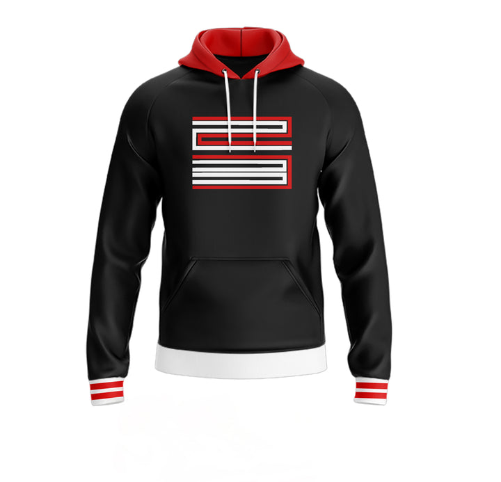 23 Hoodie and Jogger - Fire Red Black Tongue