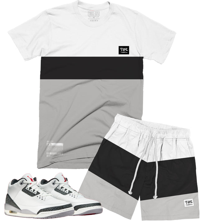 T&L | Retro Air Jordan 3 Cement Grey T-shirt | Shorts