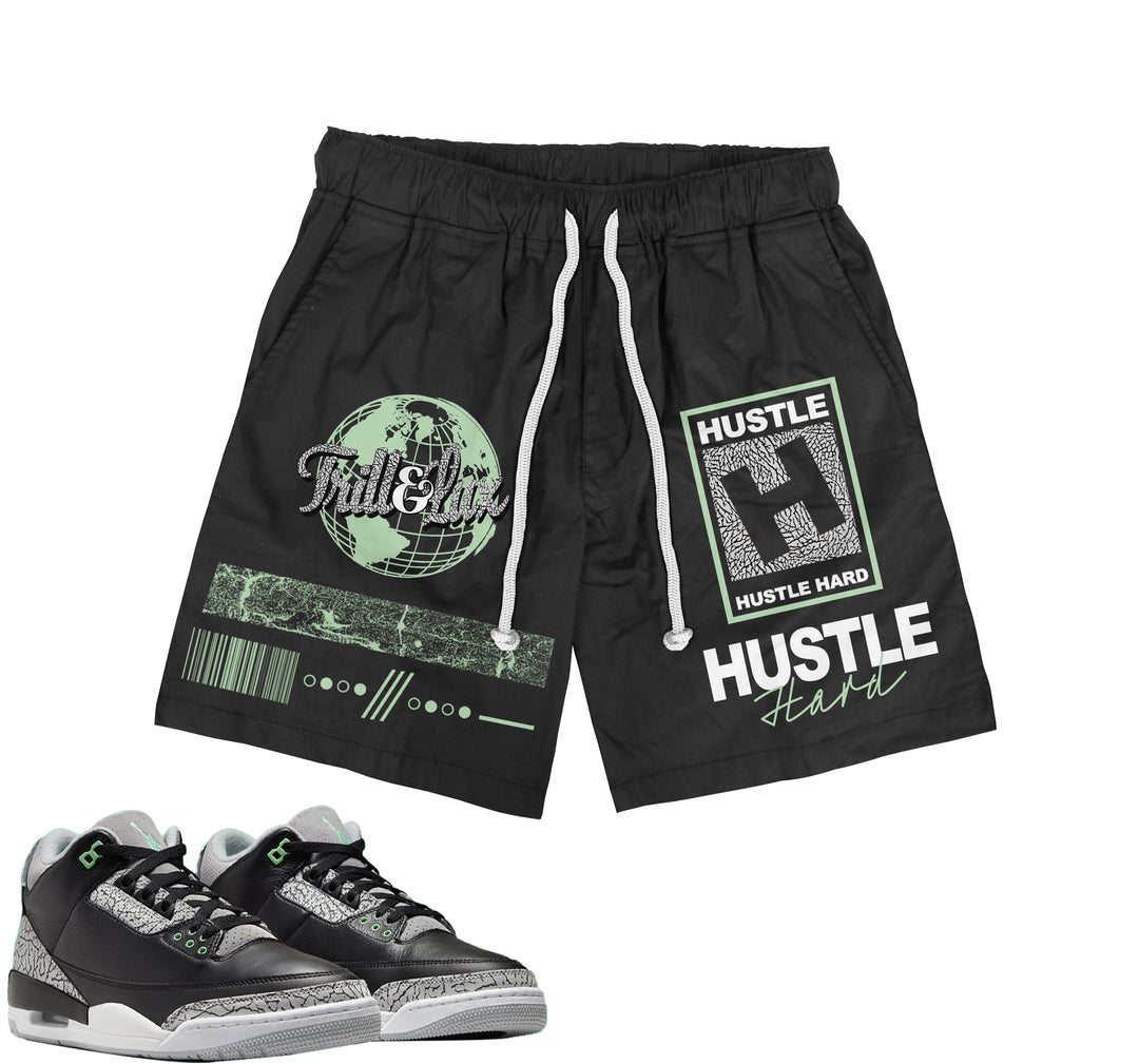 Rated Hustle | Retro Air Jordan 3 Green Glow | Hoodie | Sweatshirt | Hat | Joggers