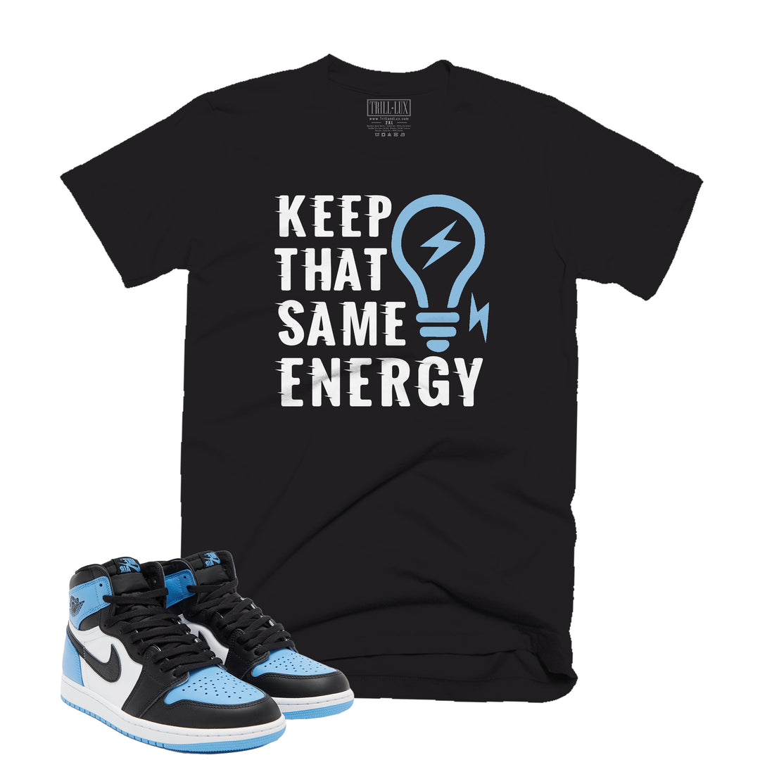 Trill and Lux Black and blue UNC t-shirt  match jordan 1 university same energy graphic tee