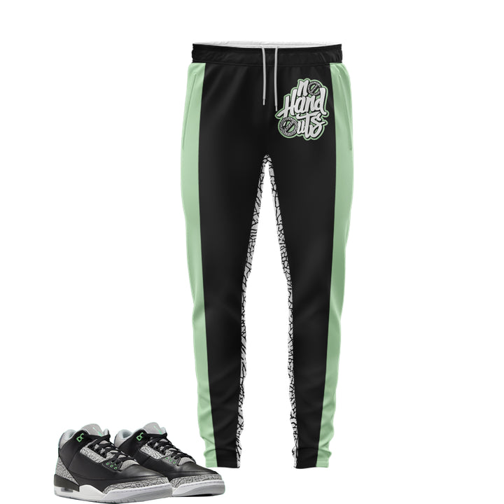 No Handouts | Retro Air Jordan 3 Green Glow | Hoodie | Sweatshirt | Hat | Joggers