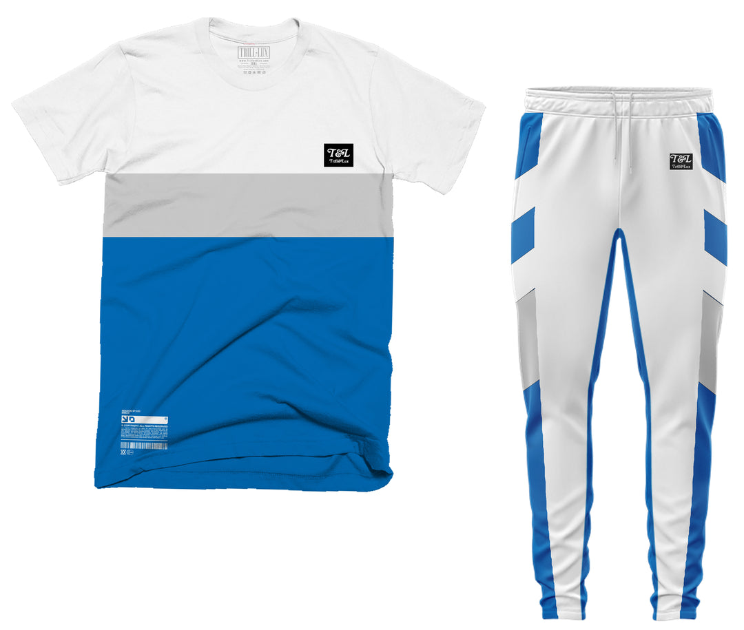 Trill & Lux | Retro Air Jordan 4 Military Blue T-shirt | Jogger