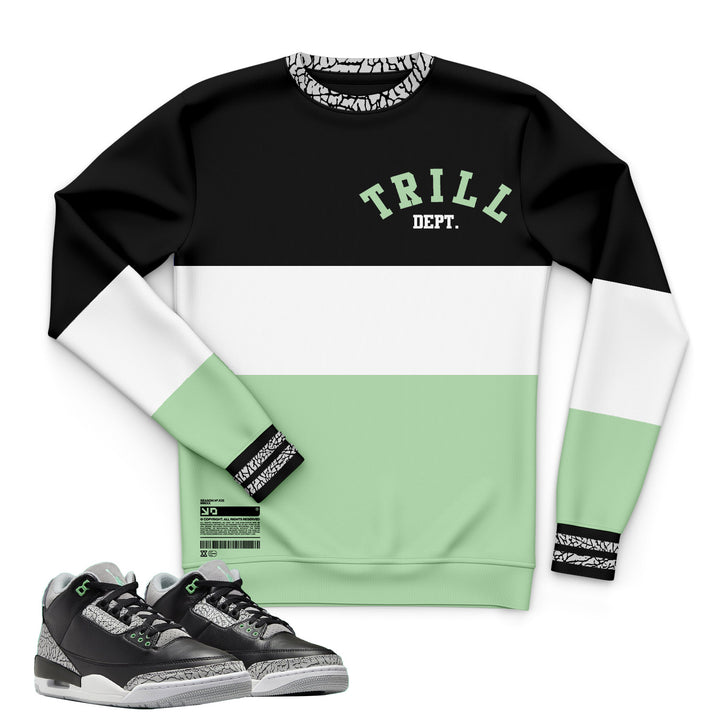 Trill Dept | Retro Air Jordan 3 Green Glow | Hoodie | Sweatshirt | Hat | Joggers