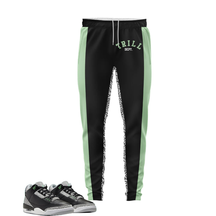 Trill Dept | Retro Air Jordan 3 Green Glow | Hoodie | Sweatshirt | Hat | Joggers