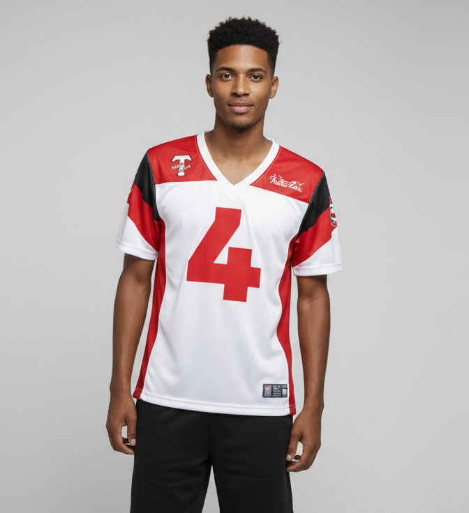 Trill Football Jersey - Fire Red 5 | Trill and Lux