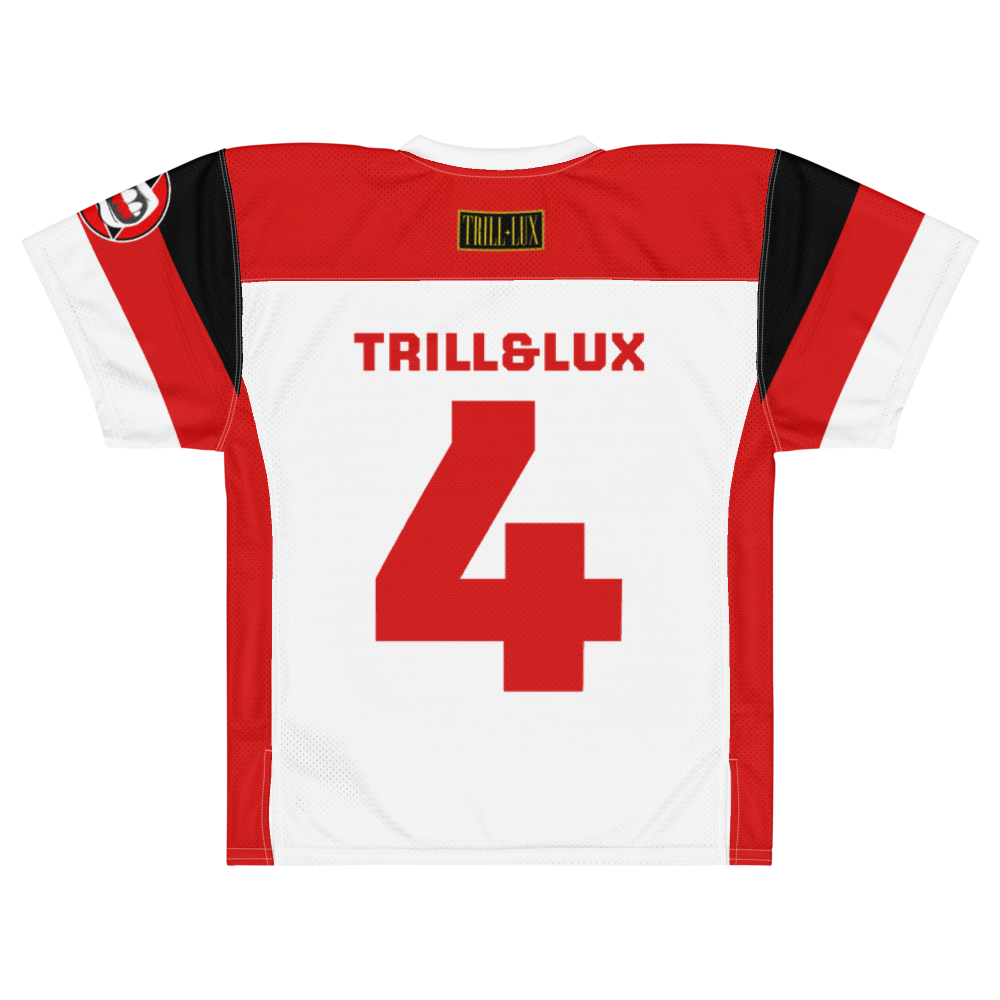 Trill Football Jersey - Fire Red 5 | Trill and Lux