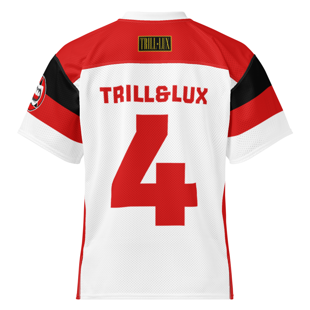 Trill Football Jersey - Fire Red 5 | Trill and Lux