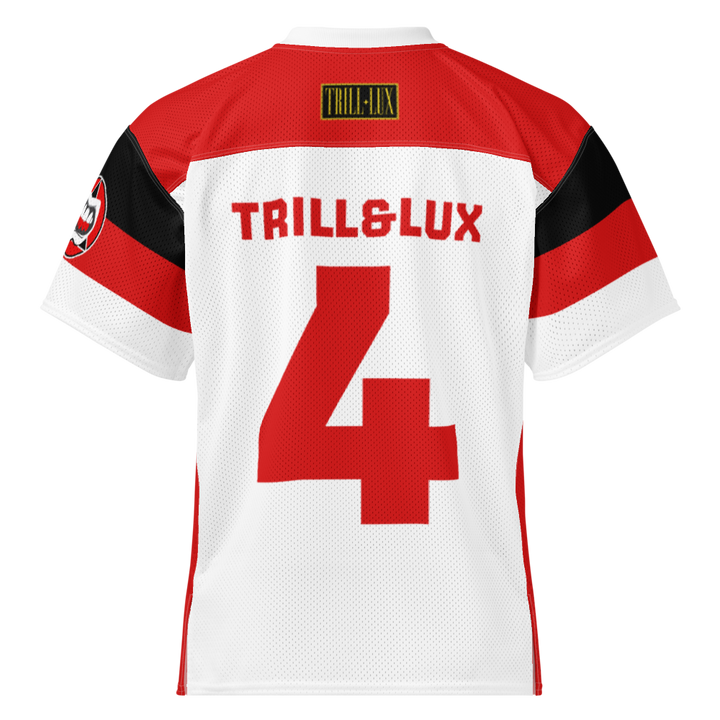 Trill Football Jersey - Fire Red 5 | Trill and Lux