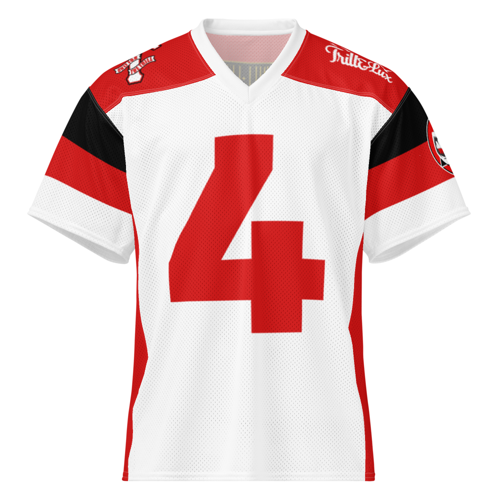 Trill Football Jersey - Fire Red 5 | Trill and Lux