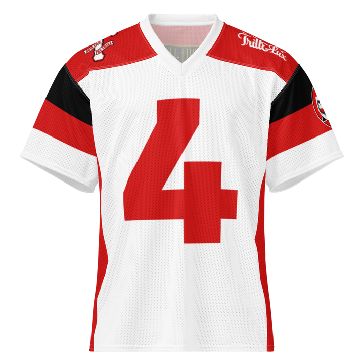 Trill Football Jersey - Fire Red 5 | Trill and Lux