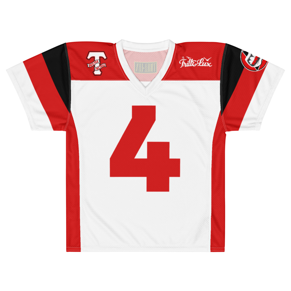 Trill Football Jersey - Fire Red 5 | Trill and Lux