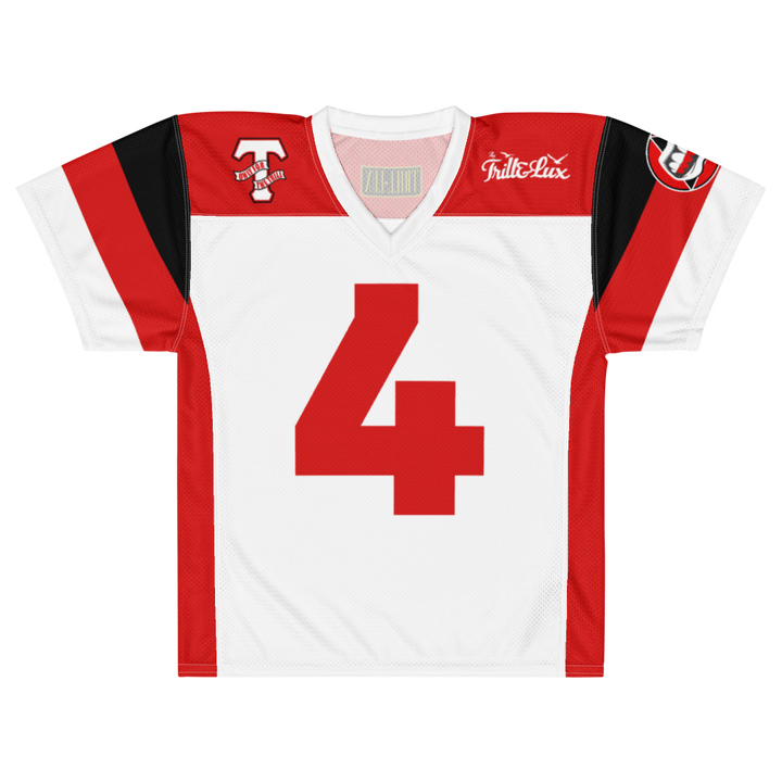 Trill Football Jersey - Fire Red 5 | Trill and Lux