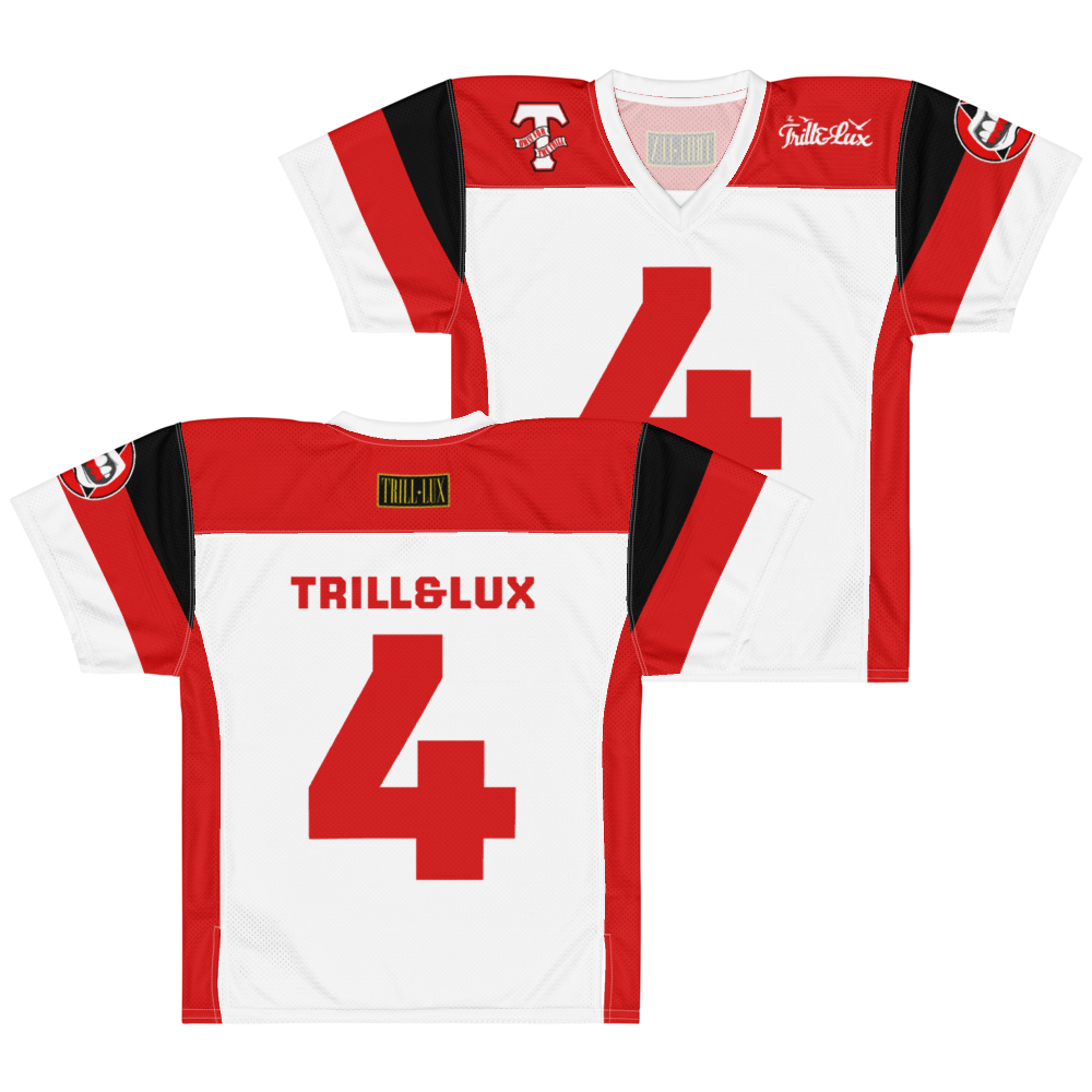 Trill Football Jersey - Fire Red 5 | Trill and Lux