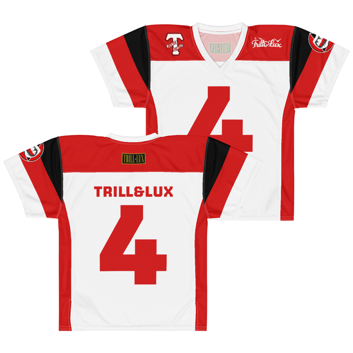 Trill Football Jersey - Fire Red 5 | Trill and Lux