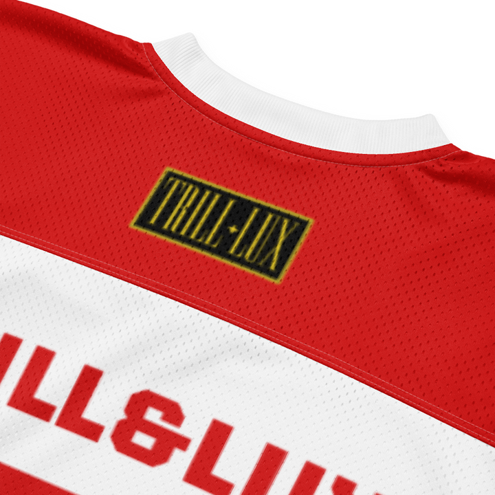 Trill Football Jersey - Fire Red 5 | Trill and Lux