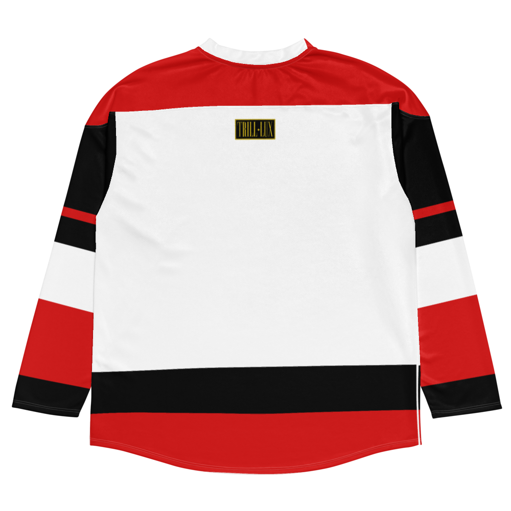 Bad Vibes Hockey Jersey - Fire Red 5 | Trill and Lux