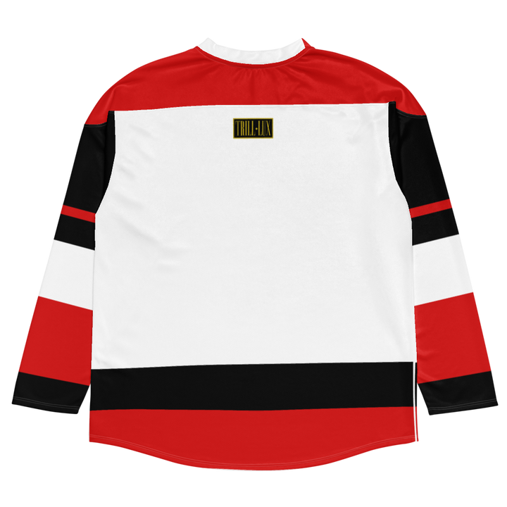 Bad Vibes Hockey Jersey - Fire Red 5 | Trill and Lux