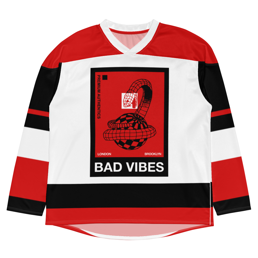 Bad Vibes Hockey Jersey - Fire Red 5 | Trill and Lux