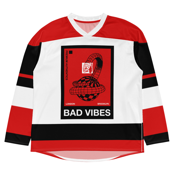 Bad Vibes Hockey Jersey - Fire Red 5 | Trill and Lux