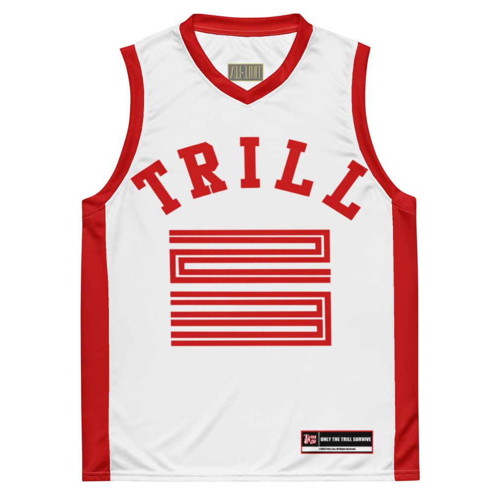 Trill Basketball Jersey - Fire Red 5 | Trill and Lux