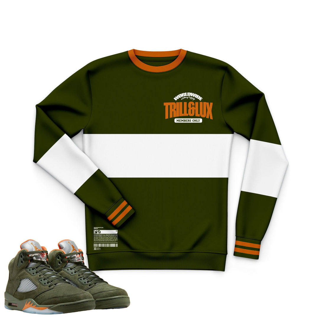 Members Only | Retro Air Jordan 5 Olive T-shirt | Hoodie | Sweatshirt | Hat | Joggers