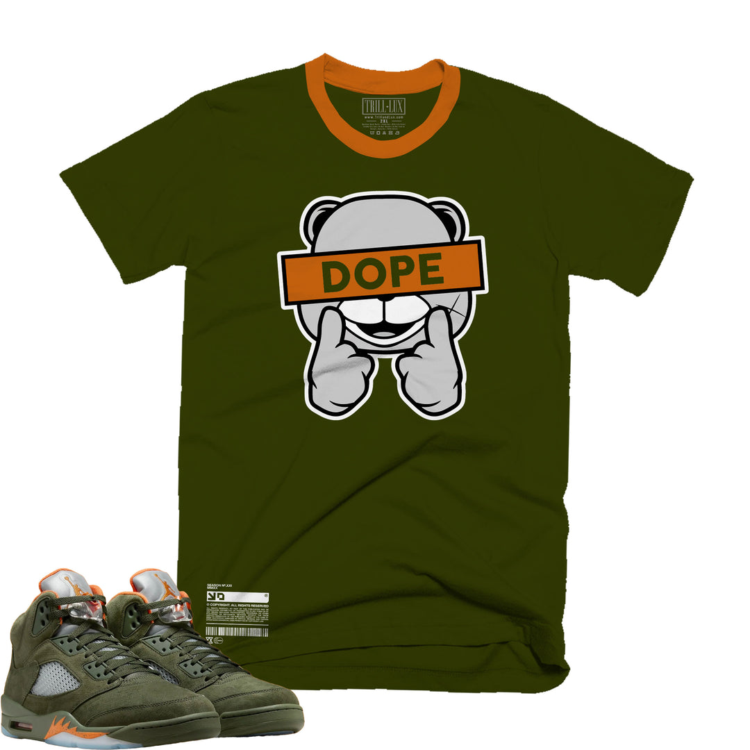 Dope | Retro Air Jordan 5 Olive T-shirt | Hoodie | Sweatshirt | Hat | Joggers