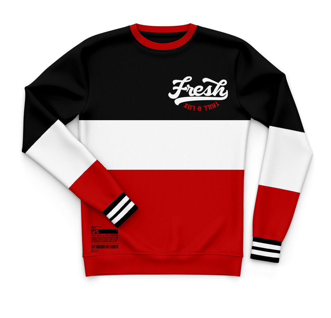 Fresh | Sweatshirt and Jogger Outfit - Fire red 5 Black Tongue